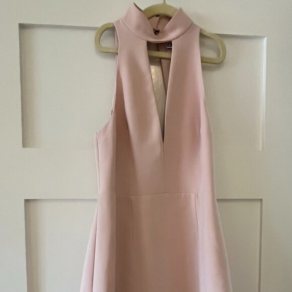 Light pink dress size 0 - lovely black lace detail on back LIKE NEW - Picture 1 of 5